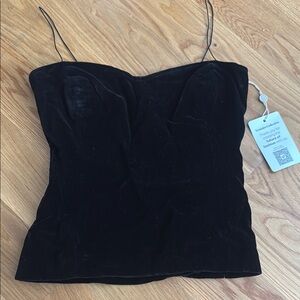 Elegant Black Velvet Women's Top